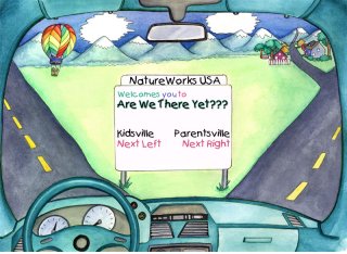 NatureWorks USA, Oblio Productions, Welcomes you to Are We There Yet??? a CD to keep kids entertained in the car.